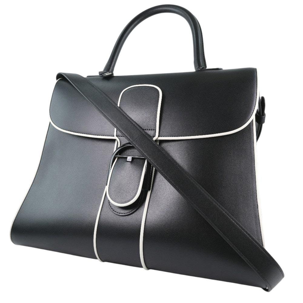 Delvaux Brillant Large/Brillant GM 2WAY Shoulder Calf Black/White Ladies Hand... - Picture 2 of 13